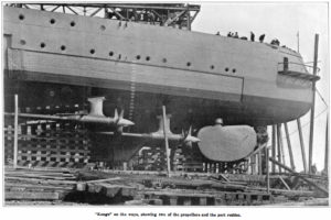 Men onboard the deck of Kongō