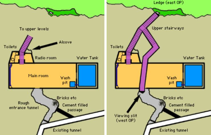 Maps of the upper and lower levels of the Stay Behind Cave