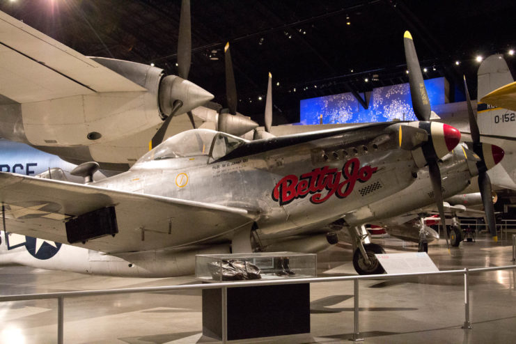 North American P-82 Twin Mustang "Betty Jo" on display