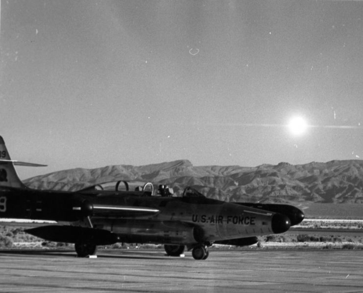 Northrop F-89J Scorpion parked on the runway