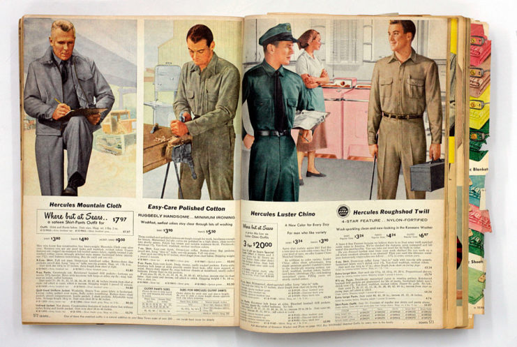 Two pages in the 1957 Sears Roebuck catalog