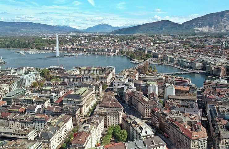 Aerial view of Geneva, Switzerland