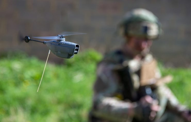 Soldier deploying a Black Hornet Nano