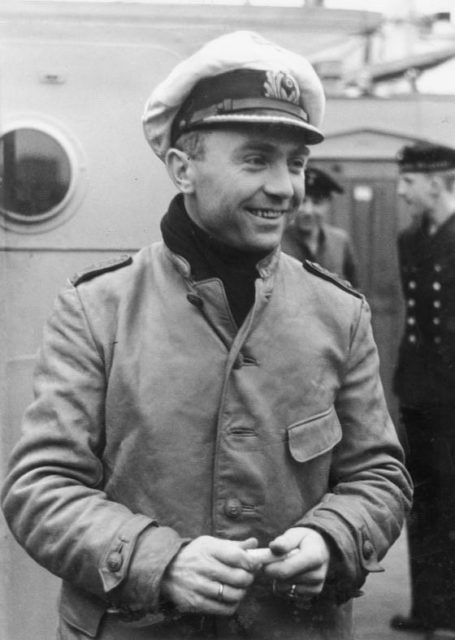 Günther Prien standing in his Kriegsmarine uniform