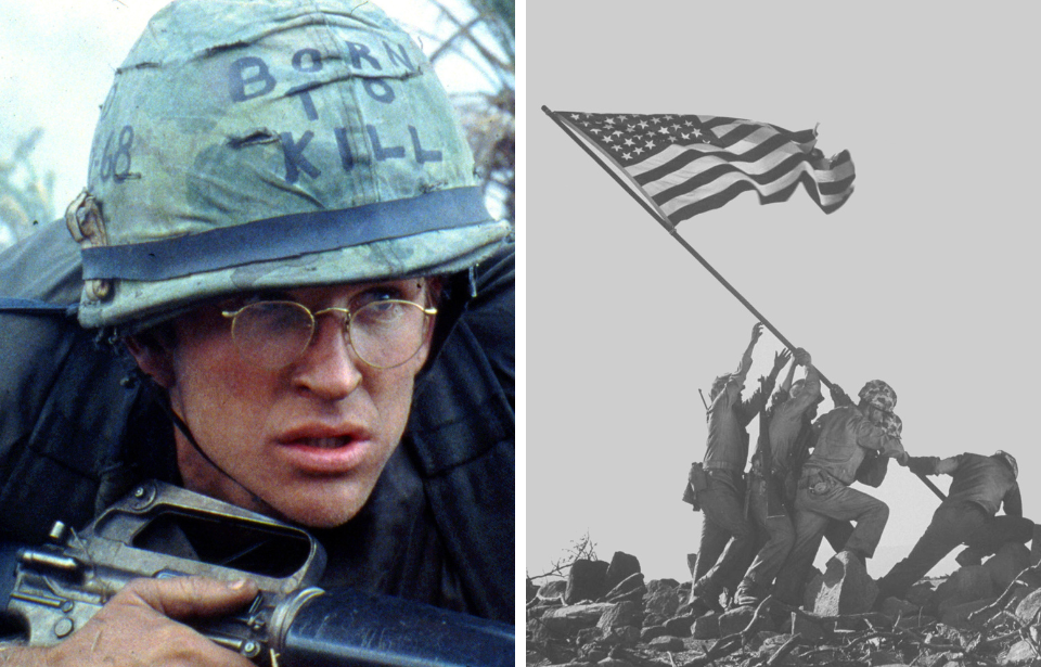 Still from 'Full Metal Jacket' + Still from 'Sands of Iwo Jima'