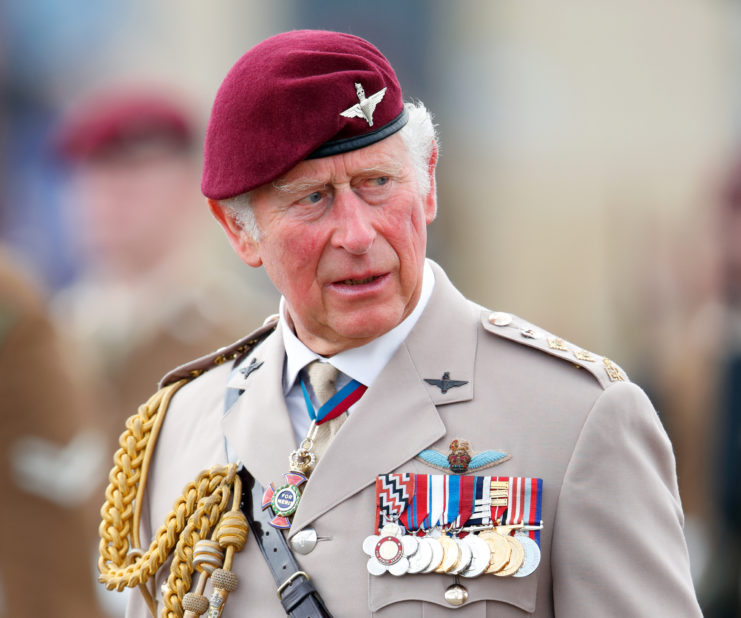 King Charles III standing in military uniform