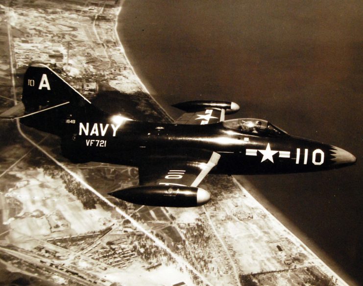 Grumman F9F Panther in flight