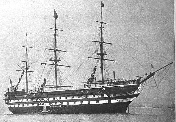 HMS Conway at sea