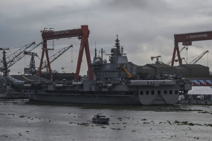 INS Vikrant docked at Chochin Shipyard