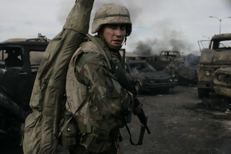 Jake Gyllenhaal as Lance Cpl. Anthony Swofford in 'Jarhead'