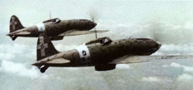 Two Macchi C.202 Folgores in flight