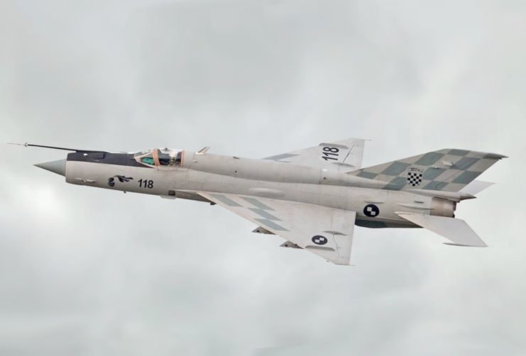 Mikoyan-Gurevich MiG-21bis-D in flight