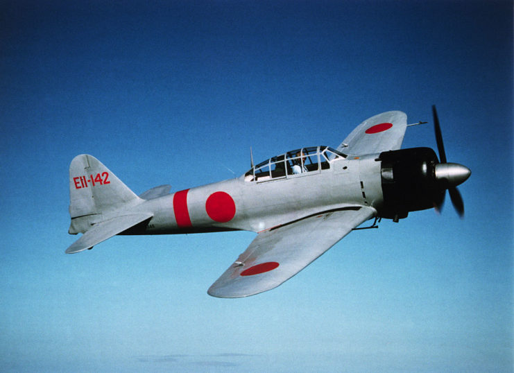 Mitsubishi A6M Zero in flight