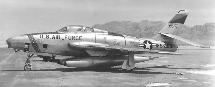 Republic RF-84K Thunderflash parked on the tarmac
