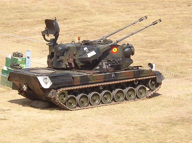 Flakpanzer Gepard parked in the middle of a field