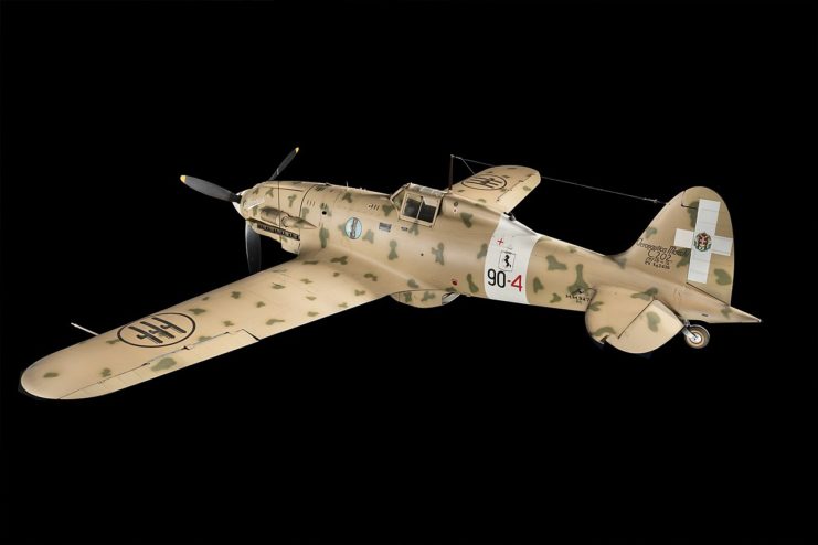 Macchi C.202 Folgore against a black backdrop