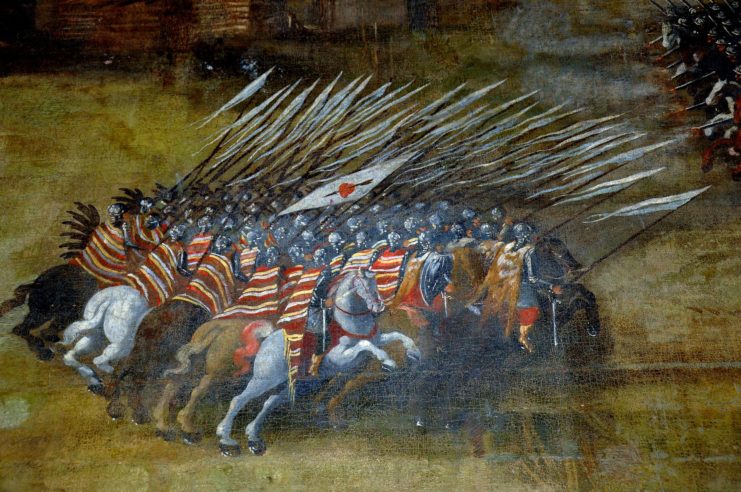 Painting of the Winged Hussars in formation