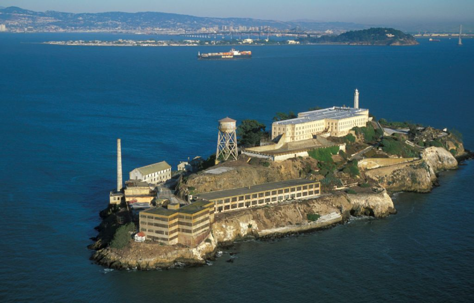 Aerial view of Alcatraz Island