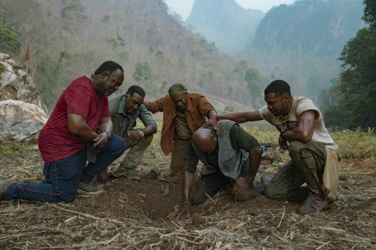 Isiah Whitlock Jr., Norm Lewis, Clarke Peters, Delroy Lindo and Jonathan Majors as Melvin, Eddie, Otis, Paul and David in 'Da 5 Bloods'