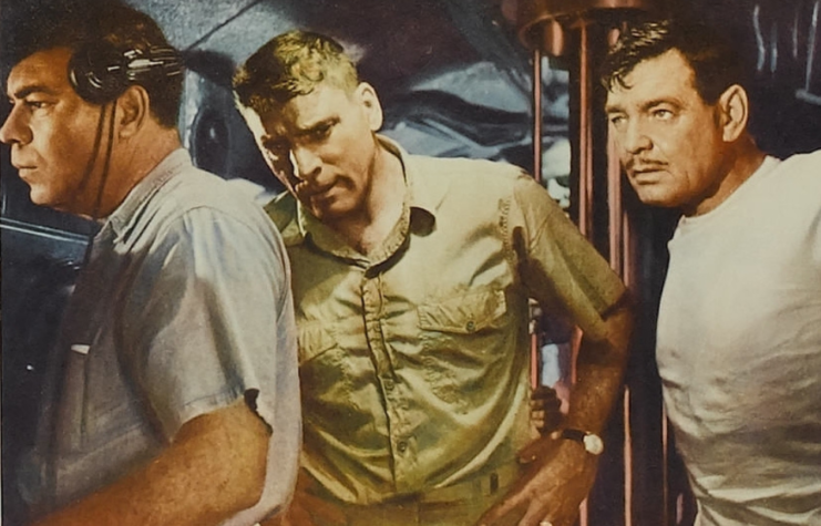 Rudy Bond, Burt Lancaster and Clark Cable as Sonarman 1st Class Cullen, Lt. Jim Bledsoe and Cmdr. PJ "Rich" Richardson in 'Run Silent, Run Deep'