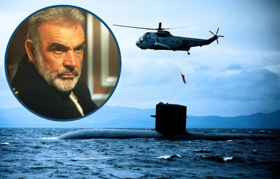 Sean Connery as Capt. Marko Ramius in 'The Hunt For Red October' + Still from 'The Hunt for Red October'