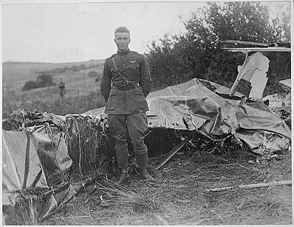 Frank Luke standing outside in his military uniform