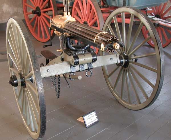 1876 Gatling gun on display
