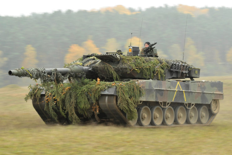 Leopard 2A6 parked in a field