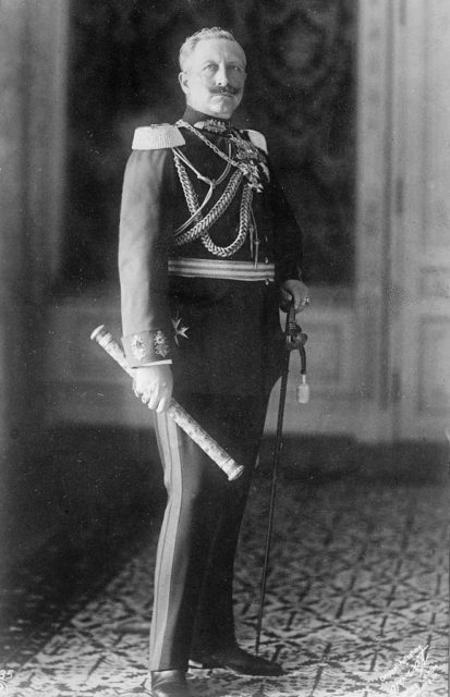 Kaiser Wilhelm II standing in uniform