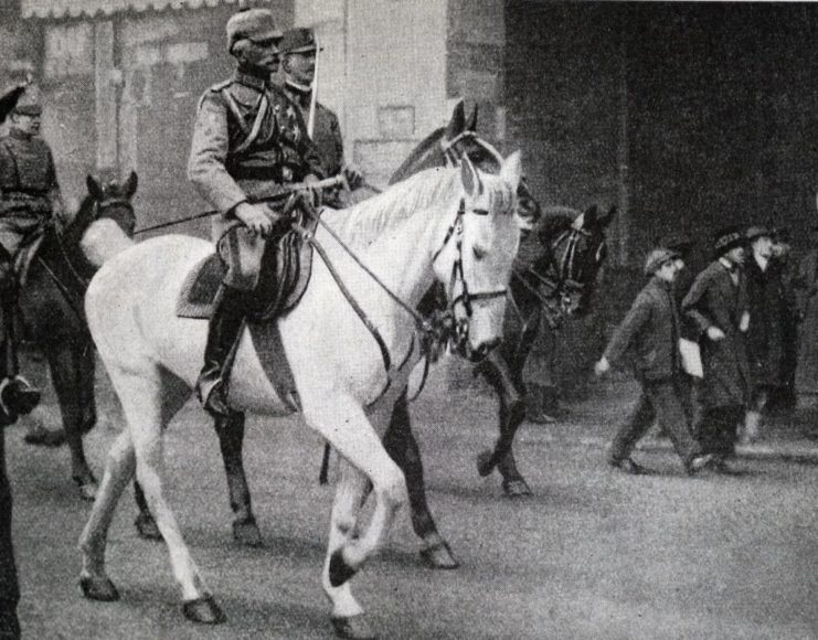 August von Mackensen riding a white house