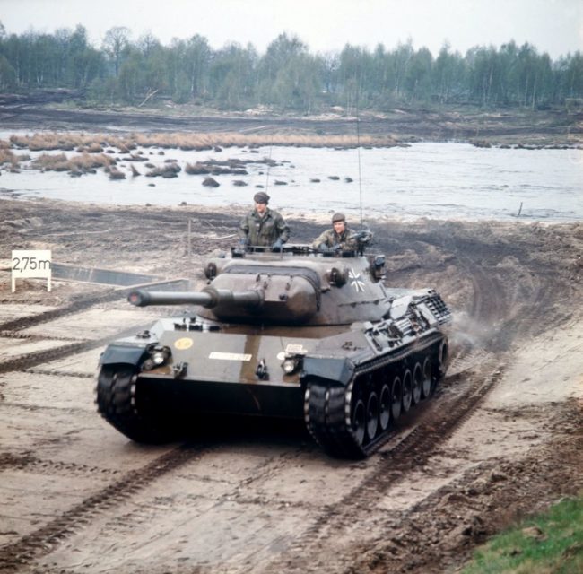 German soldiers manning a Leopard I