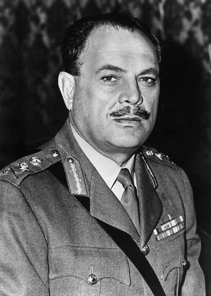 Field Marshal Ayub Khan wearing military dress, with a mustache, looking at the camera. 