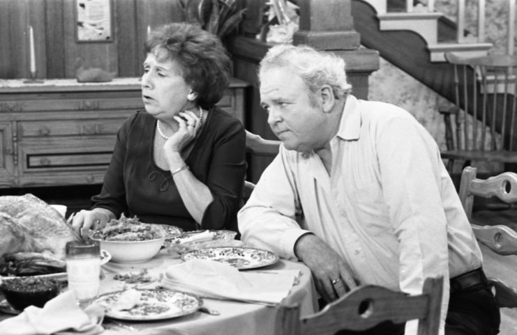 Jean Stapleton and Carroll O'Connor as Edith and Archie Bunker in 'All in the Family'