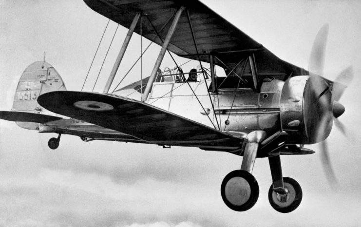 A flying Gloster Gladiator