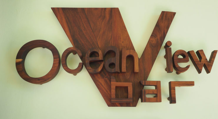 Sign for the Ocean View Bar at Hilton Seychelles Northolme Resort & Spa