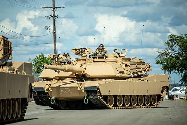 US Army soldier operating an M1A2 Abrams