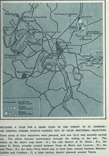 Map showing the streets of faux Paris