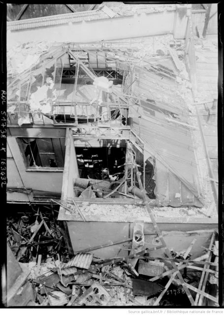 Damaged building along the Rue de Tolbiac