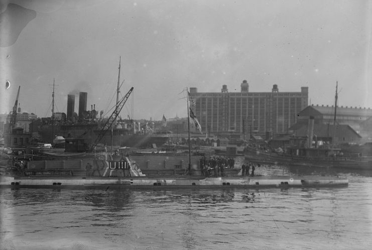 SM U-111 docked in New York