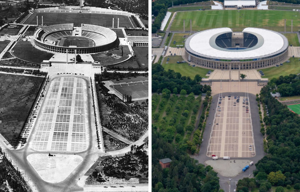 Aerial views of the Olympiastadion