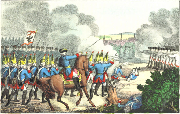 Картина с изображением битвы при Фрайберге