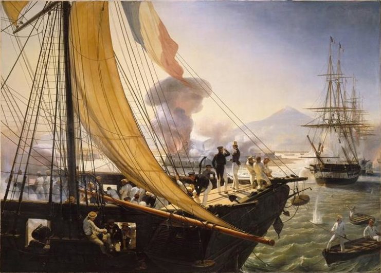 Painting depicting the Capture of Fort Jean de Ulúa