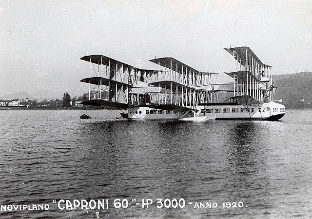 Caproni Ca.60 Transaereo gliding across Lake Maggiore