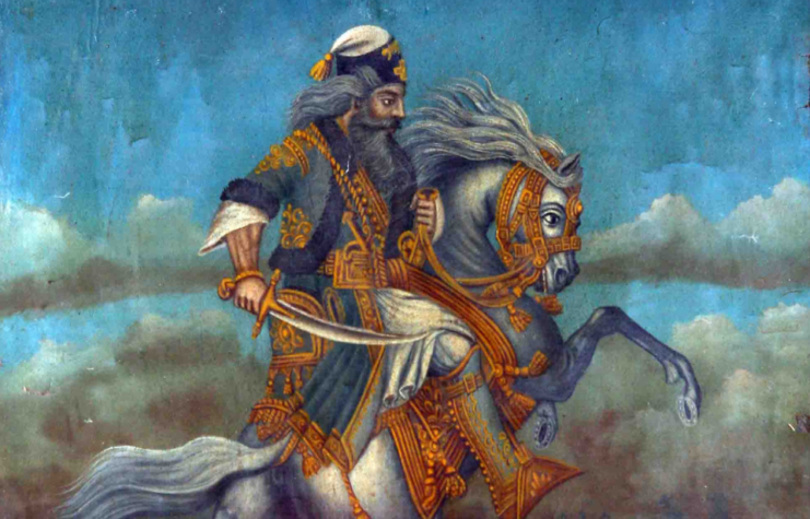 Painting of Skanderbeg on horseback