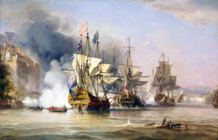 Painting depicting the Capture of Porto Bello