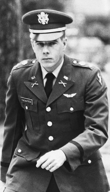 Hugh Thompson Jr. walking in his US Army uniform