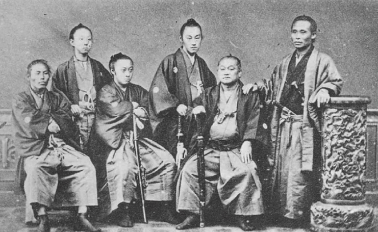 Portrait of six samurai