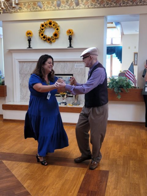 Jessica Manthe and Ed Lawler dancing