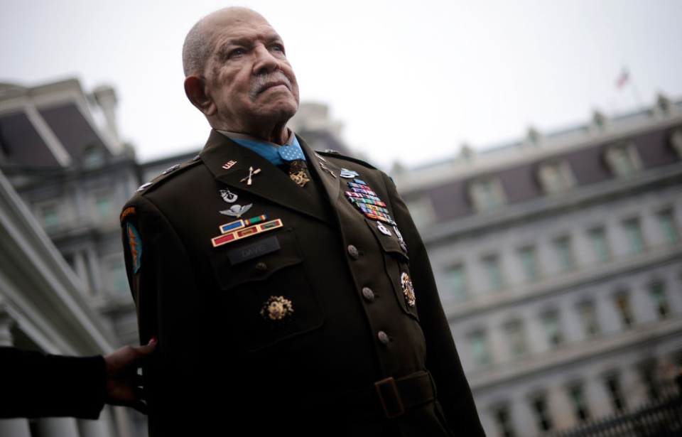 Paris Davis standing outside in his US Army uniform