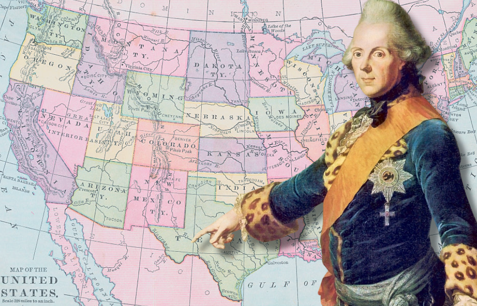 Map of the United States + Portrait of Prince Henry of Prussia